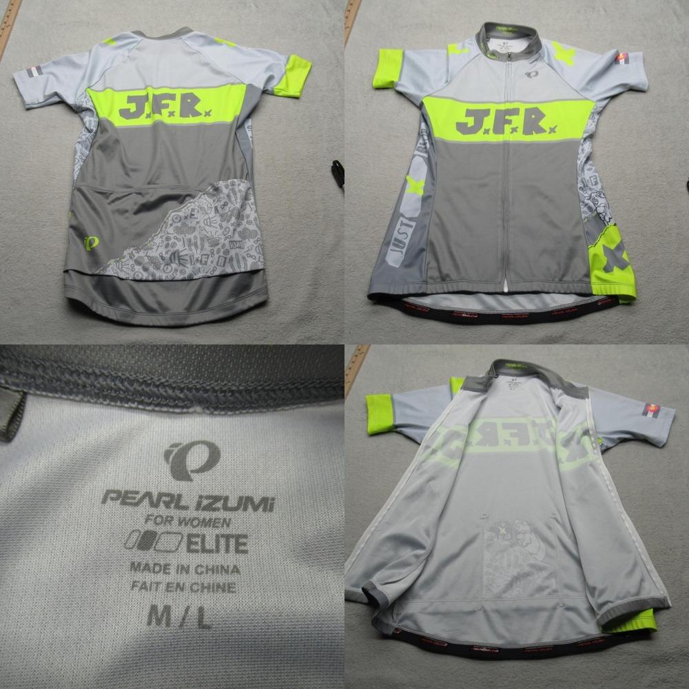 Pearl Izumi Cycling Jersey Womens M / Large Gray Elite JFR Fullโ Zip Raglan